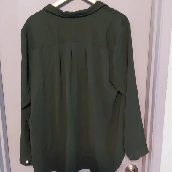 J. Jill Deep Green Button Down Shirt - Picture 3 of 4